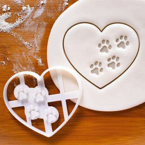 Bakerlogy Heart Paw Prints cuts dough evenly for consistent results.