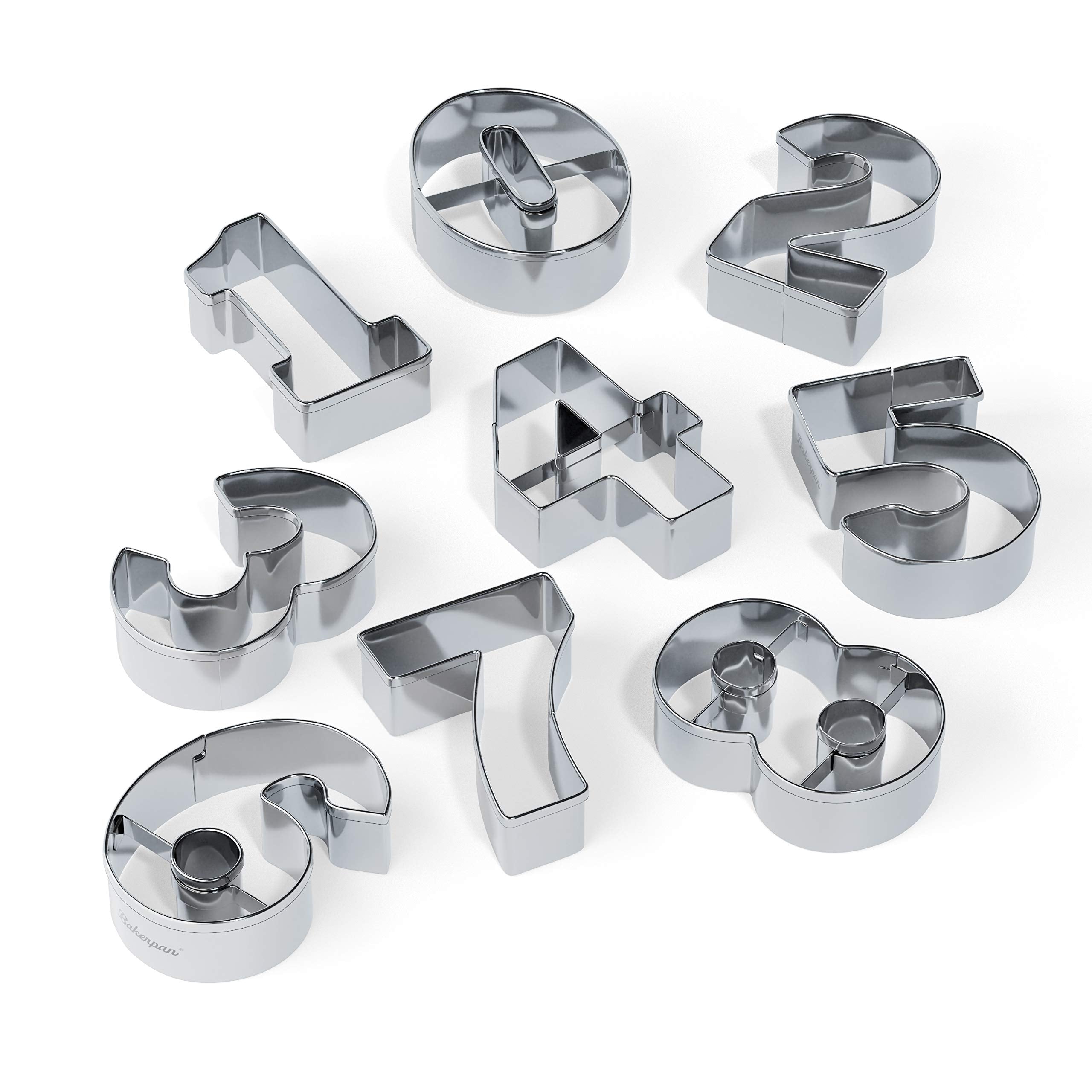 Bakerpan digit cutouts ideal for customized birthday and event cookies