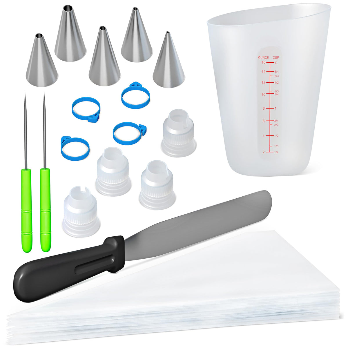 Bakerpan Royal Icing Tools Set spatula in use for smooth icing on cookies