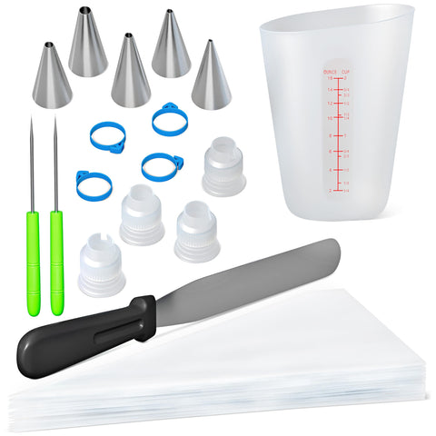 Bakerpan Royal Icing Tools Set spatula in use for smooth icing on cookies