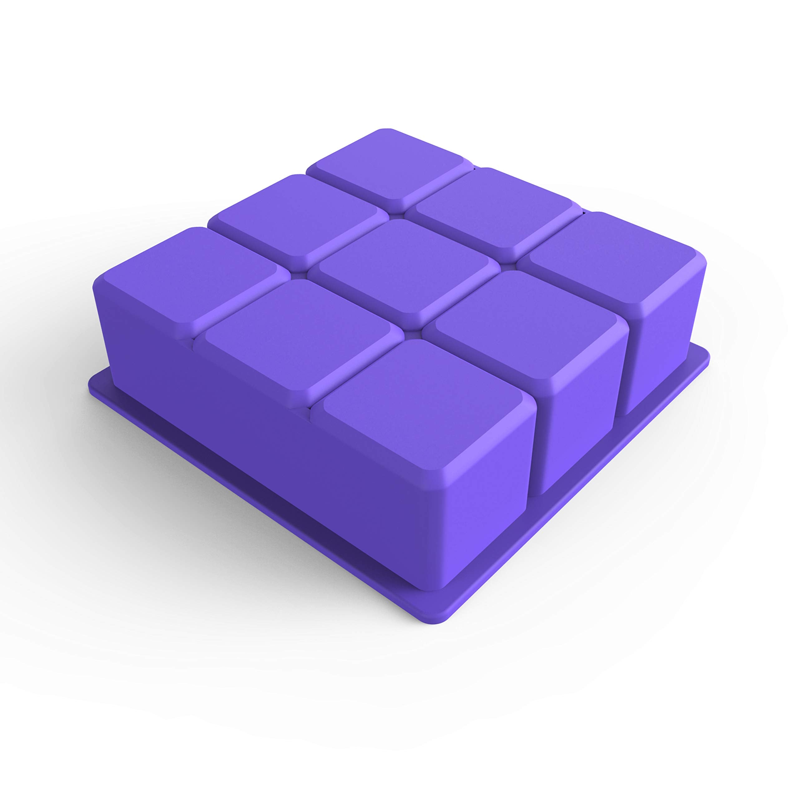 Bakerpan silicone ice cube tray 1.5-inch cubes shows generous 60 ml per cube.