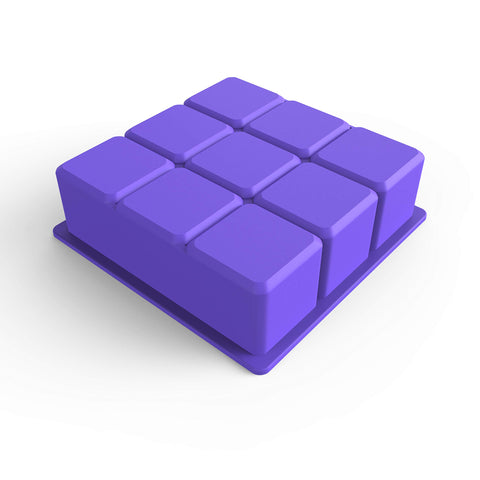 Bakerpan silicone ice cube tray 1.5-inch cubes shows generous 60 ml per cube.
