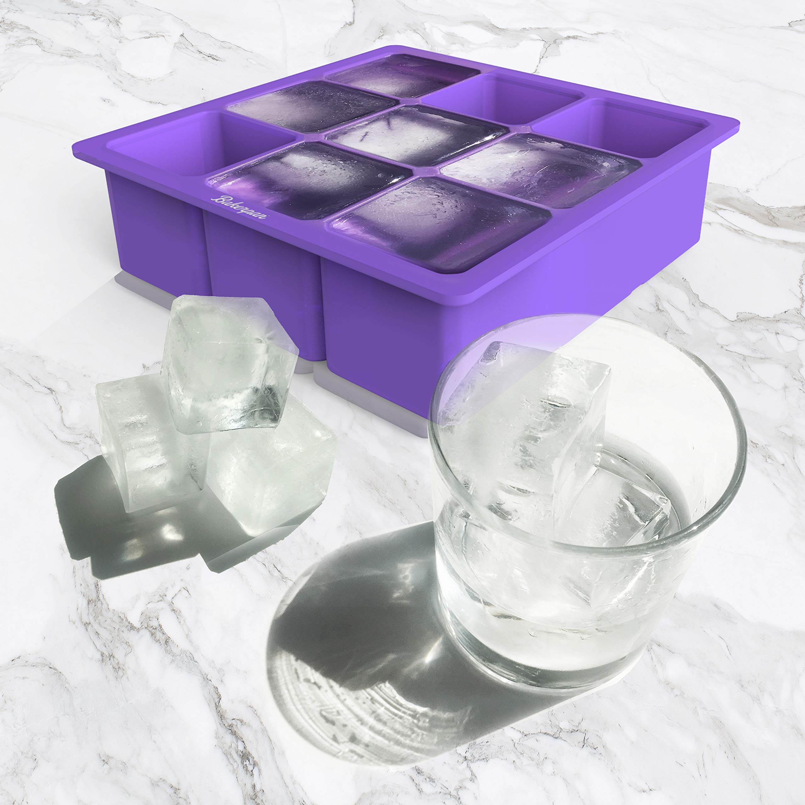 Bakerpan silicone ice cube tray herb freezing in tray for fresh flavors.