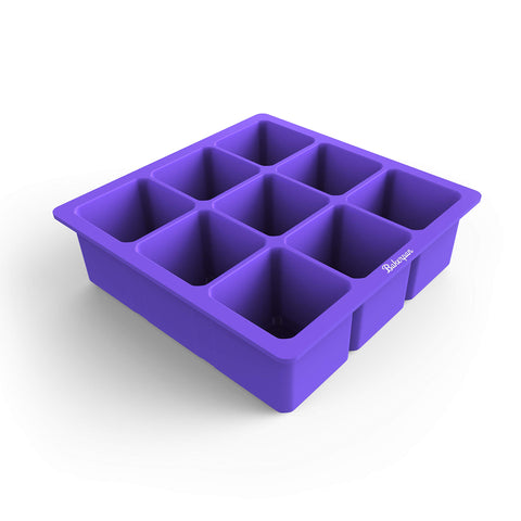 Bakerpan silicone ice cube tray release close-up demonstrates flexible silicone non-stick surface.
