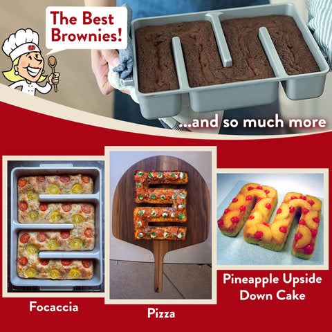 Gluten‑free brownies bake evenly in the Baker's Edge design for reliable results.