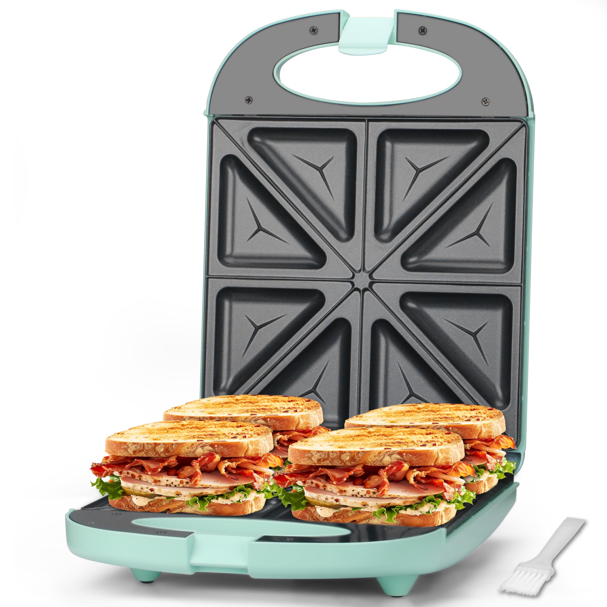 Baker's Friend Breakfast Sandwich Maker front view for fast, evenly toasted breakfasts.