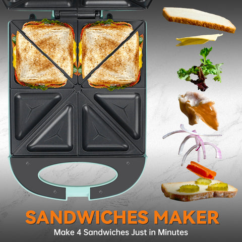 Baker's Friend Breakfast Sandwich Maker indicator light signals ready-to-use status for smooth mornings.