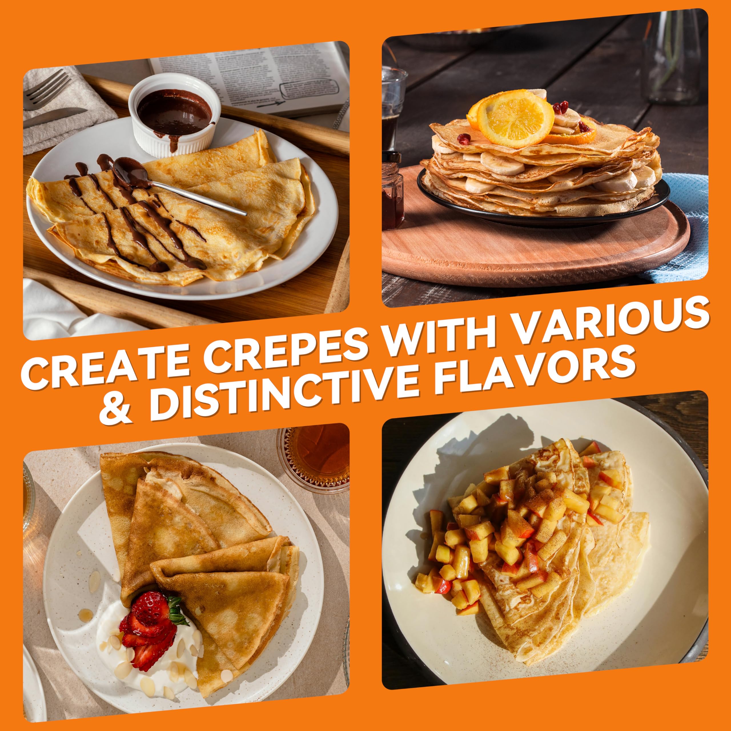 Baker's Friend crepe maker compact storage design helps kitchen organization.