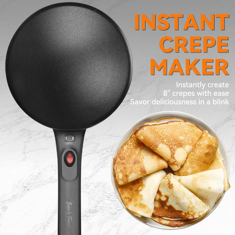 Baker's Friend crepe maker graphite control panel showing temperature controls.