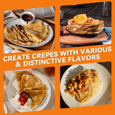 Baker's Friend crepe maker graphite in use making crepes.