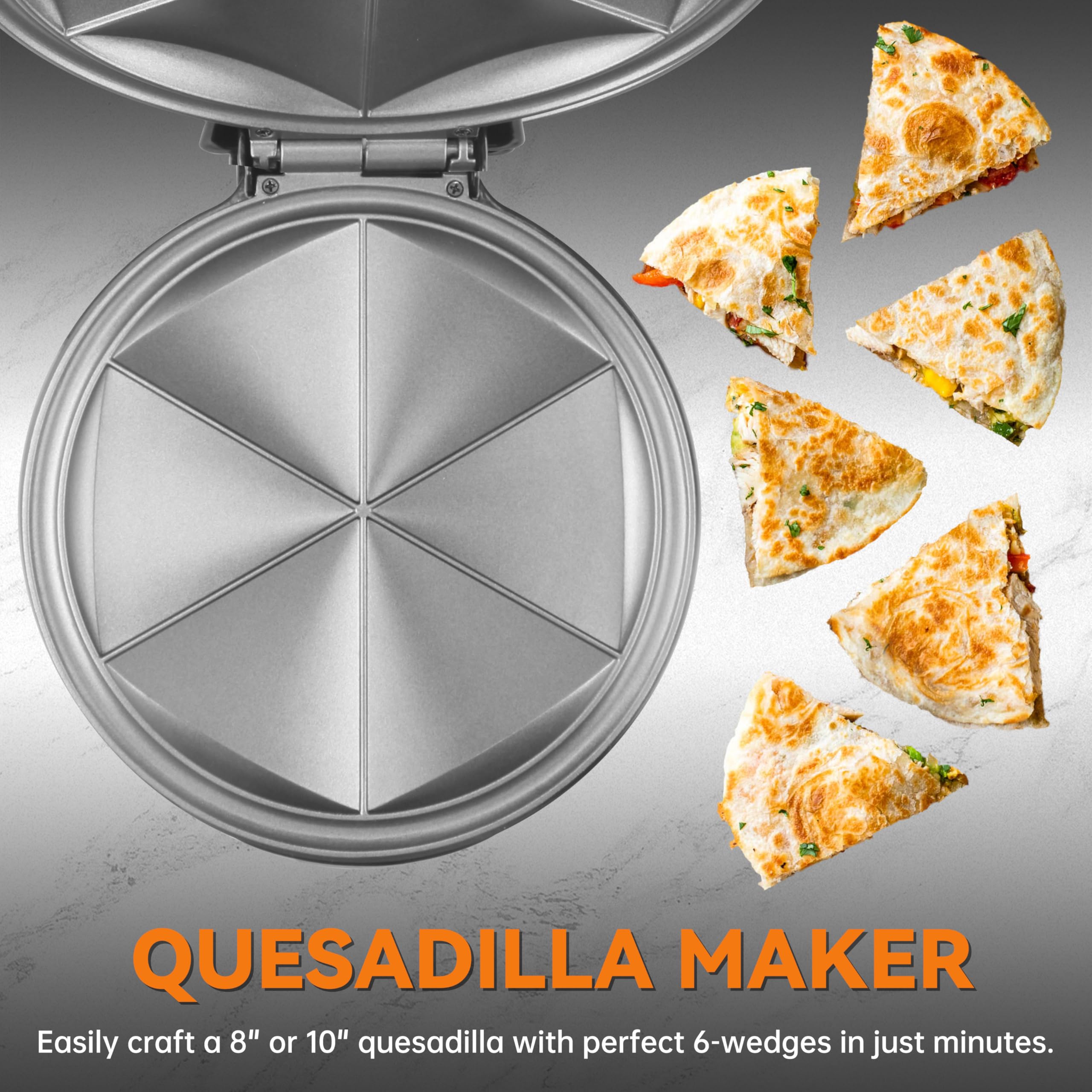 Baker's Friend extra stuffing design enabling fuller quesadillas