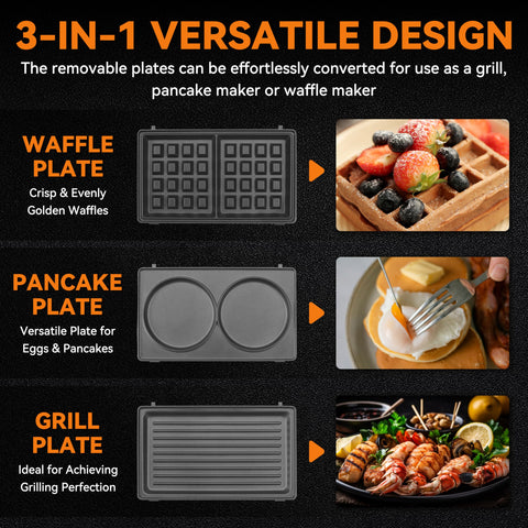 Baker's Friend grill plate for searing steaks and vegetables.