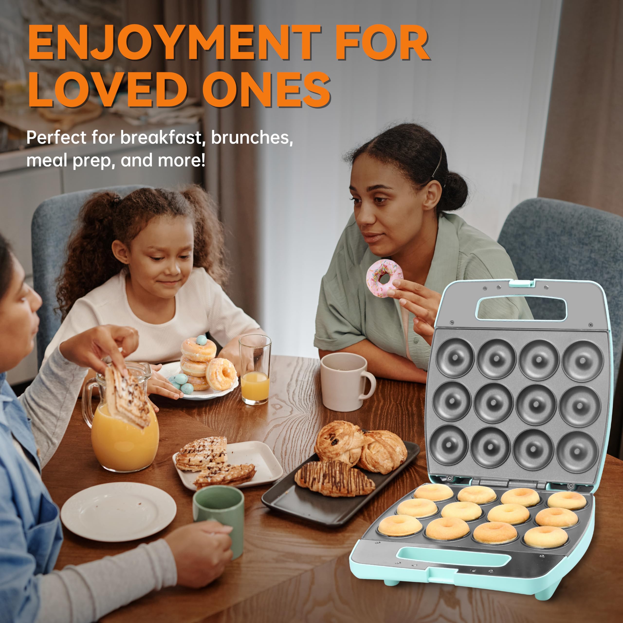 Finished bite-sized donuts from Baker's Friend mini donut maker