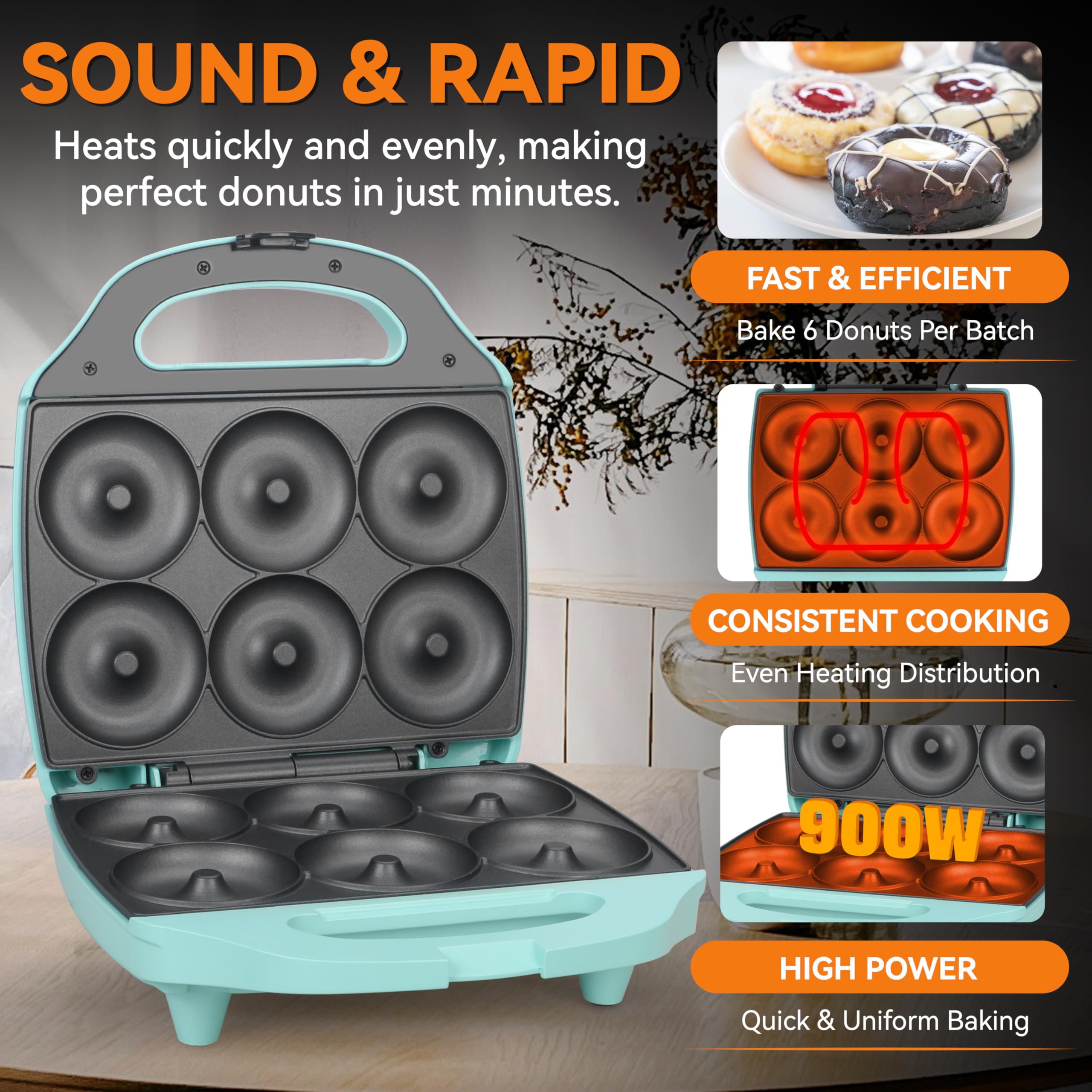 Baker's Friend Mini Donut Maker producing 3-inch donuts for bigger treats.