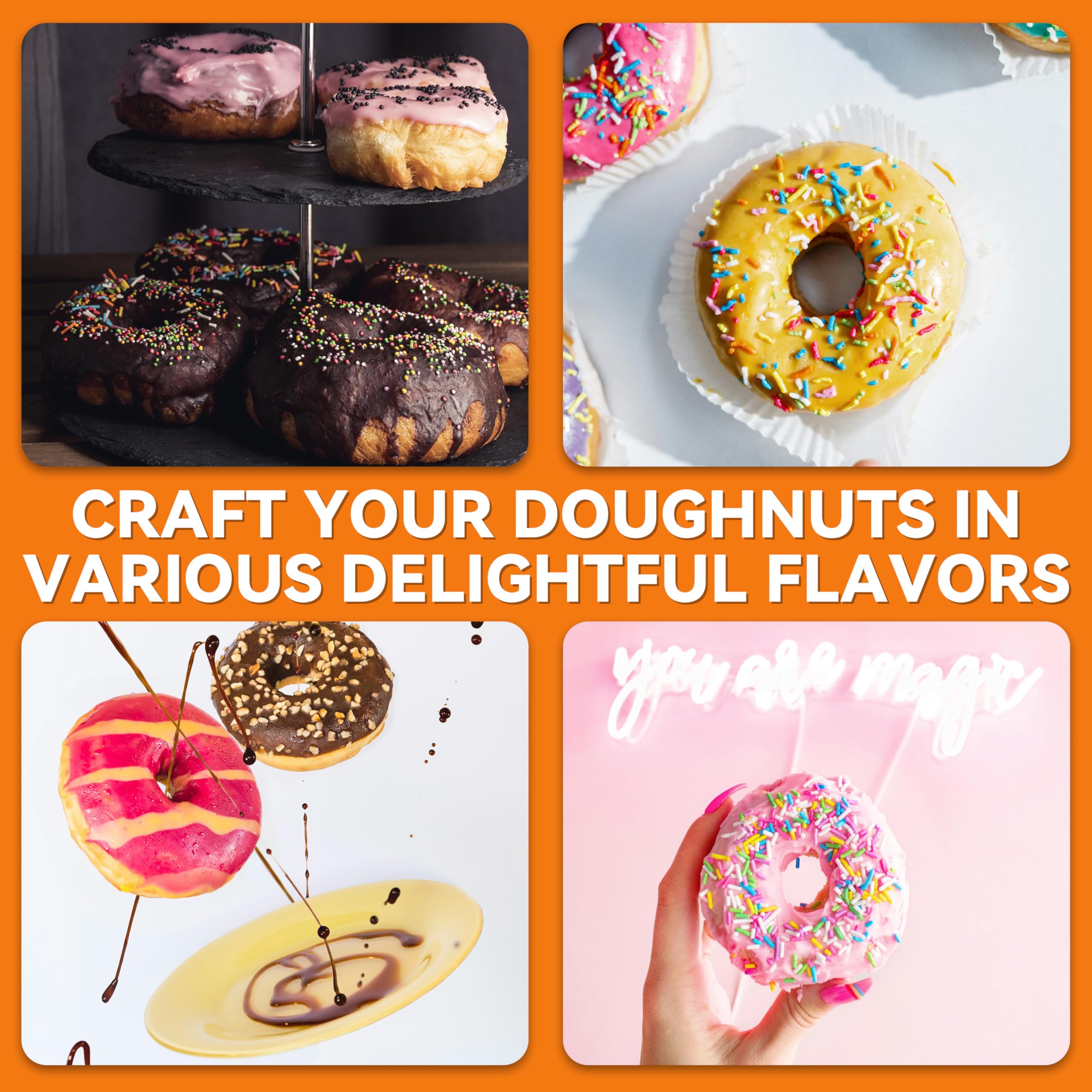 Baker's Friend Mini Donut Maker easy cleanup with a quick wipe after baking.