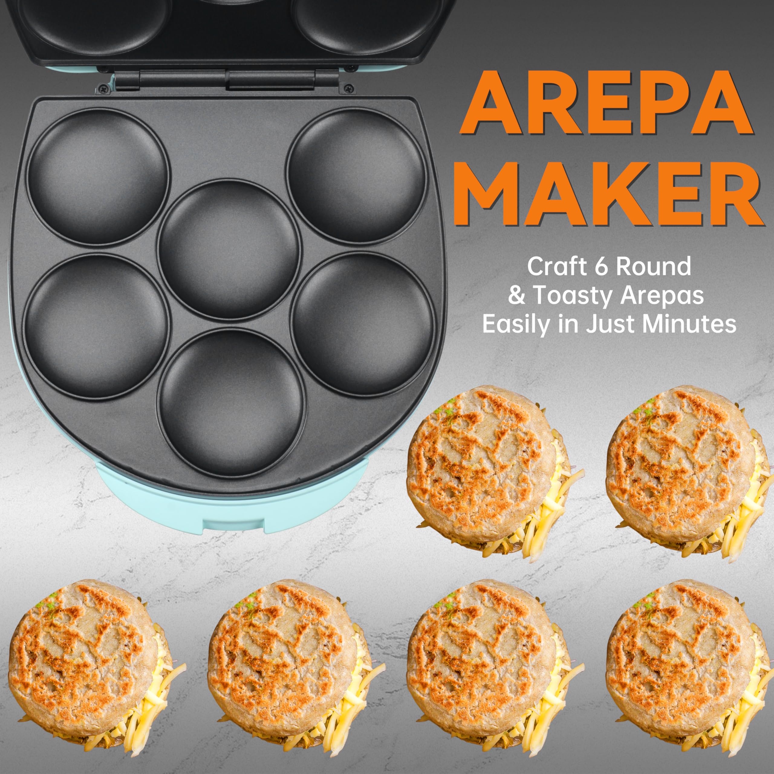 Baker's Friend mini pancakes maker with non-stick surface for easy cleanup.