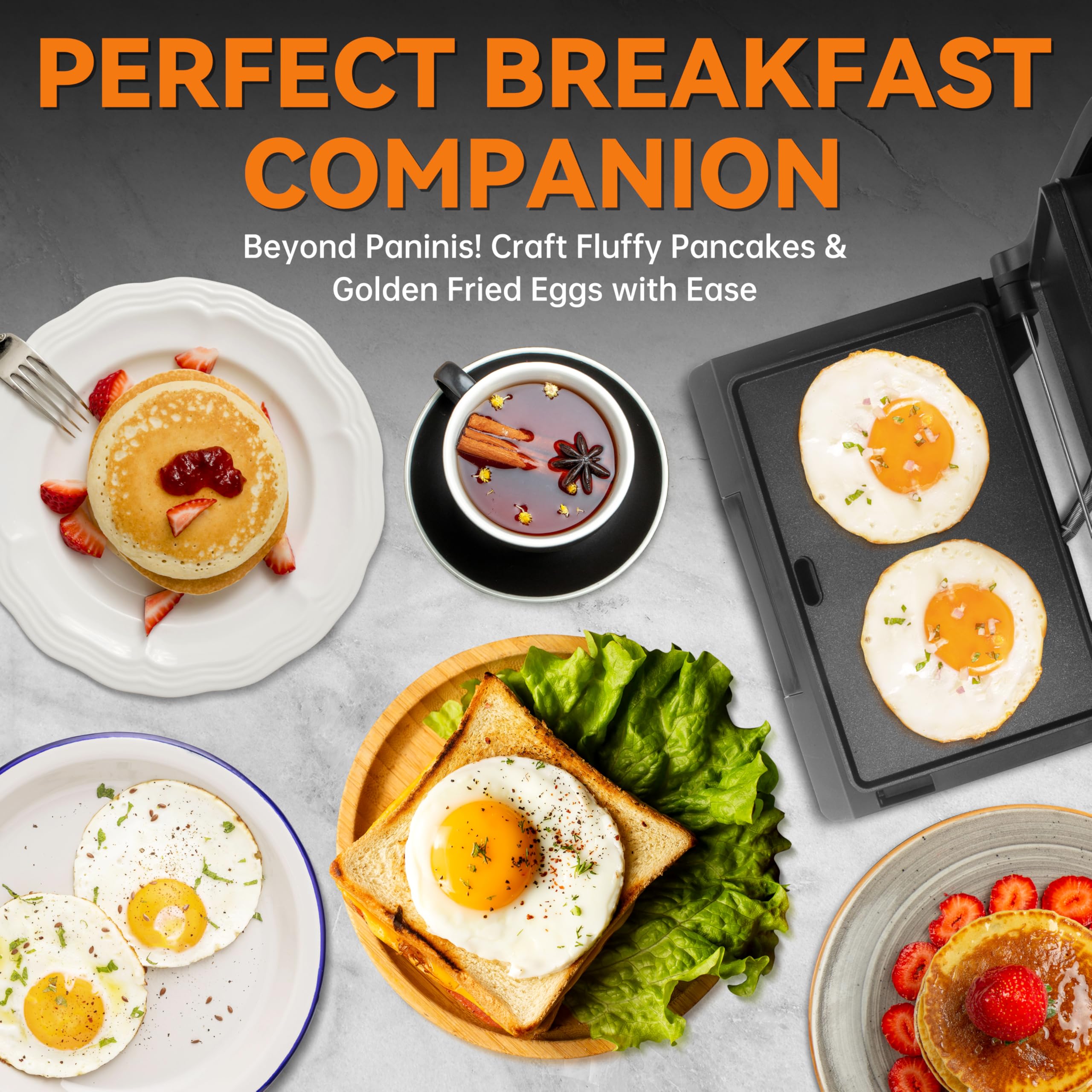 Baker's Friend Panini Press nonstick surface, quick wipe-clean after busy cooking.
