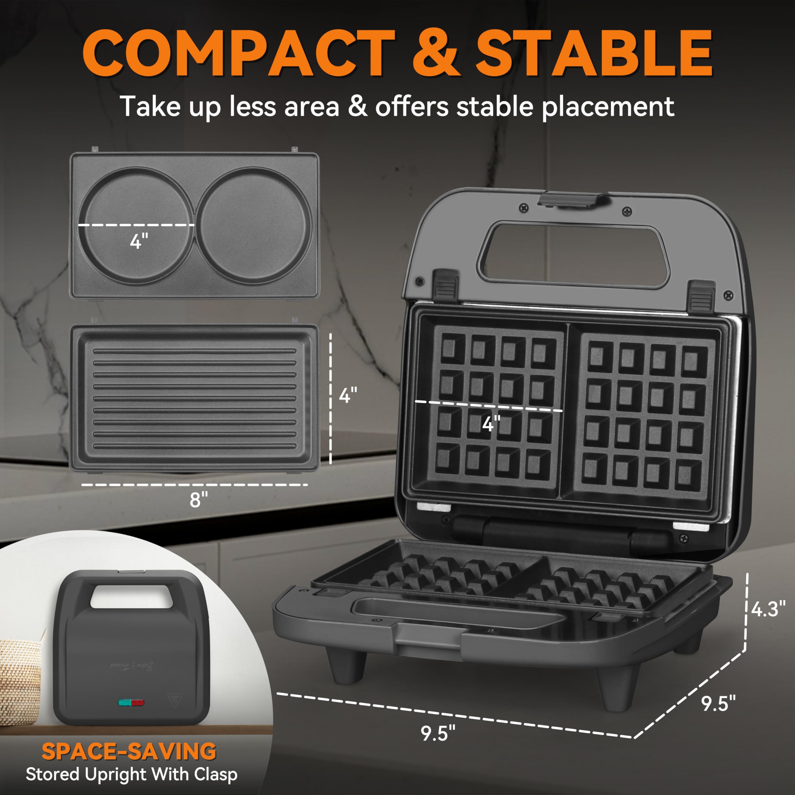 Baker's Friend panini press for pressed sandwiches.