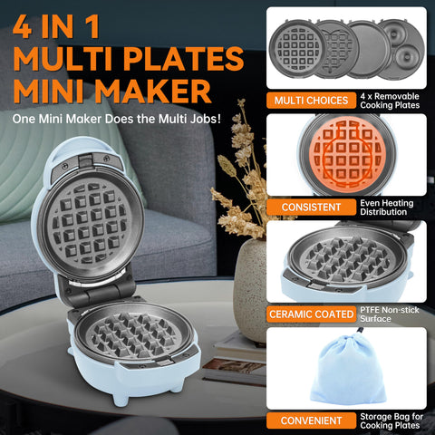 Baker's Friend removable plates enable easy cleanup after cooking.