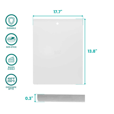 Baker's Secret extra thick 2.7mm aluminum resists warping.