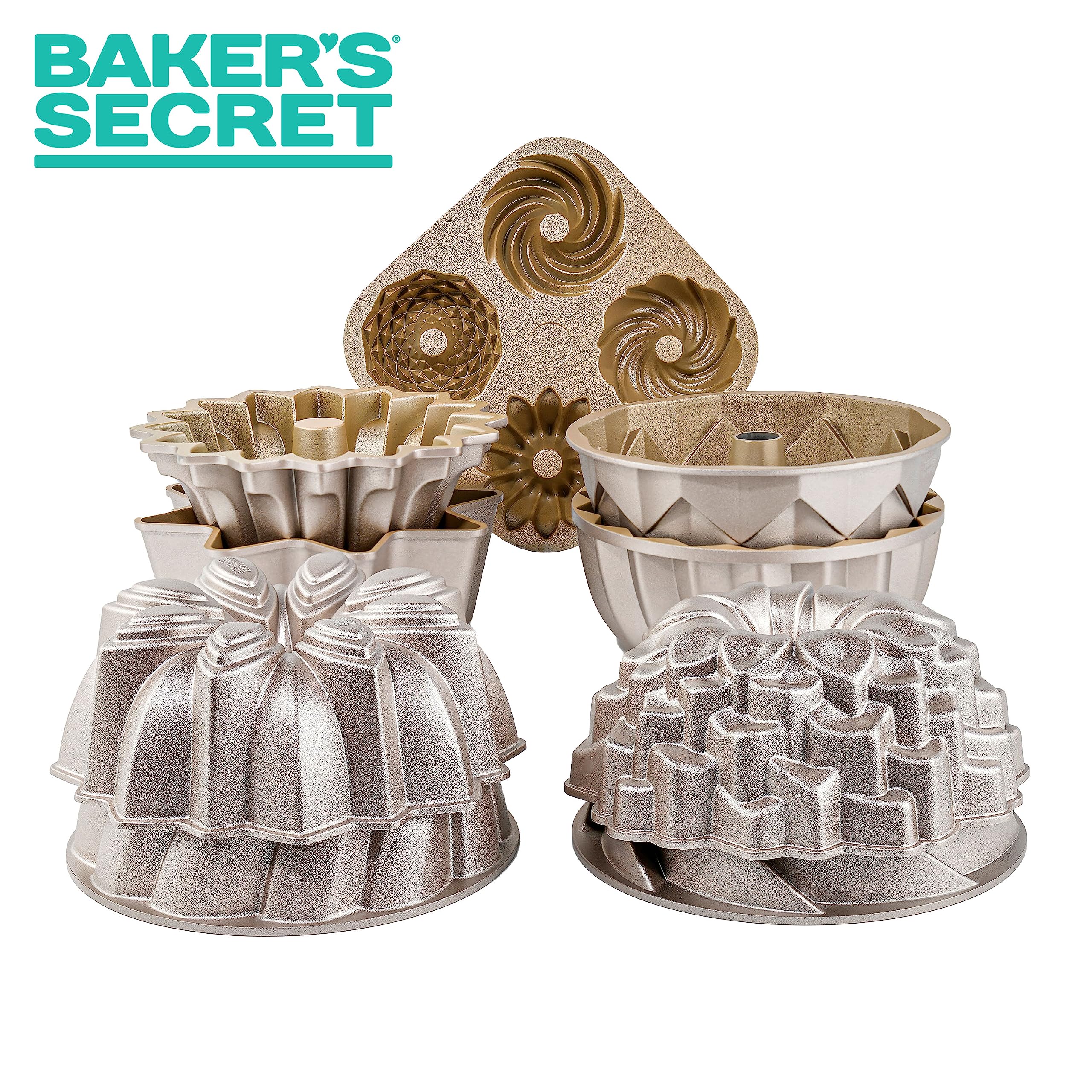 Baker's Secret fluted pan on a rack, ready for the oven.