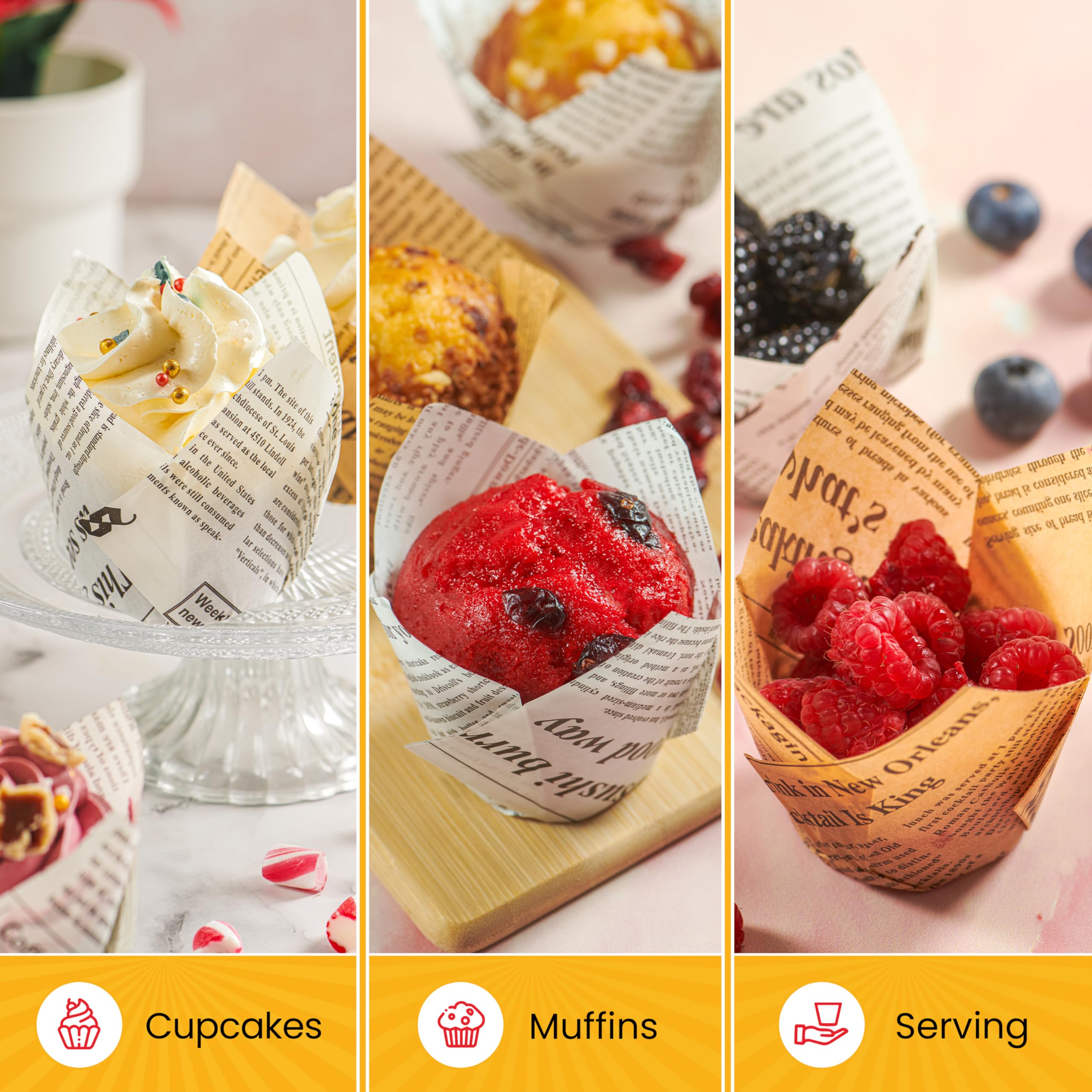 Baker's Signature easy-clean muffin liners simplify cleanup after a bake.