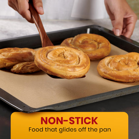 Baker's Signature microwave-safe parchment simplifies pre- and post-baking tasks.