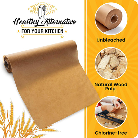 Baker’s Signature non-stick parchment paper sheet helps food release smoothly.