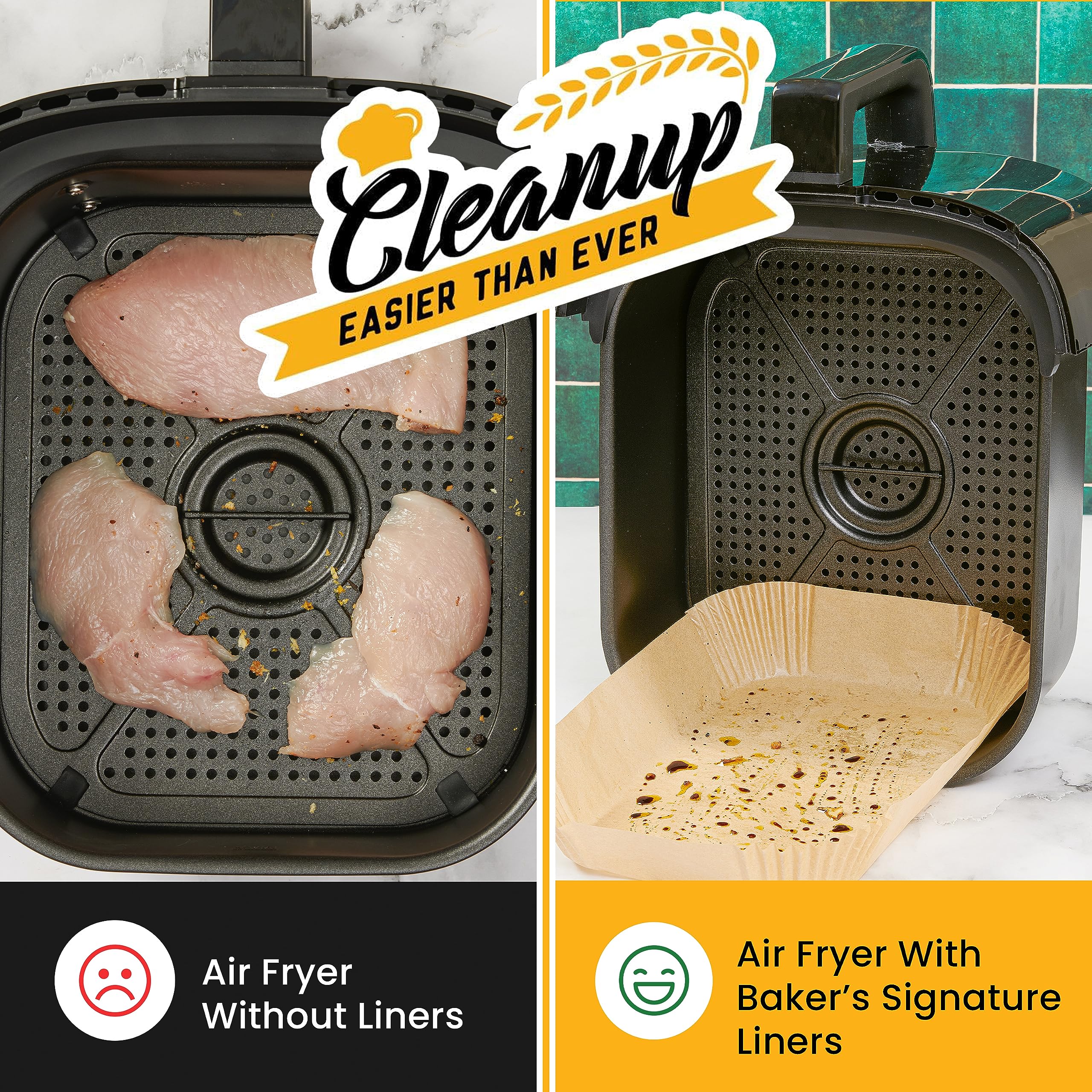 Rectangular parchment liners by Baker's Signature for mess-free cooking