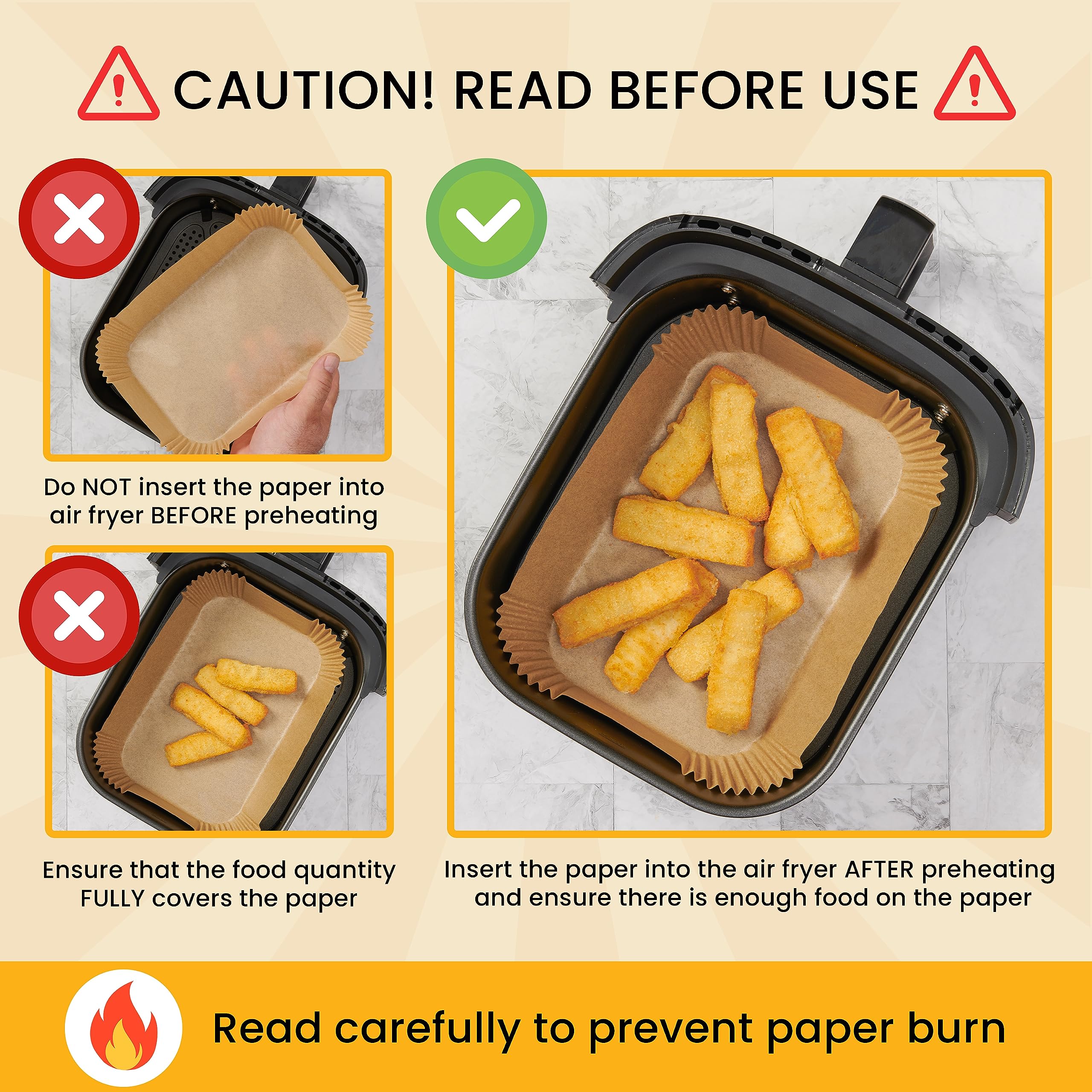 Space-saving Baker's Signature liners packaging in a kitchen cabinet