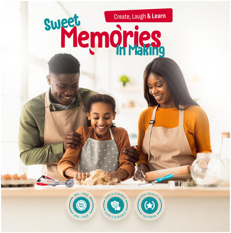 Baketivity 31-piece set durable utensils designed for long-lasting family baking sessions.