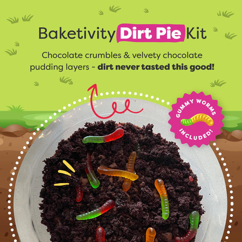 Baketivity Dirt Pie Kit premeasured ingredients demonstrate accuracy for quick, mess-minimized baking.