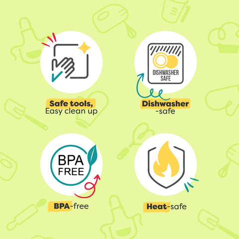 Baketivity dishwasher-safe kids knives for quick cleanup after family-friendly cooking.