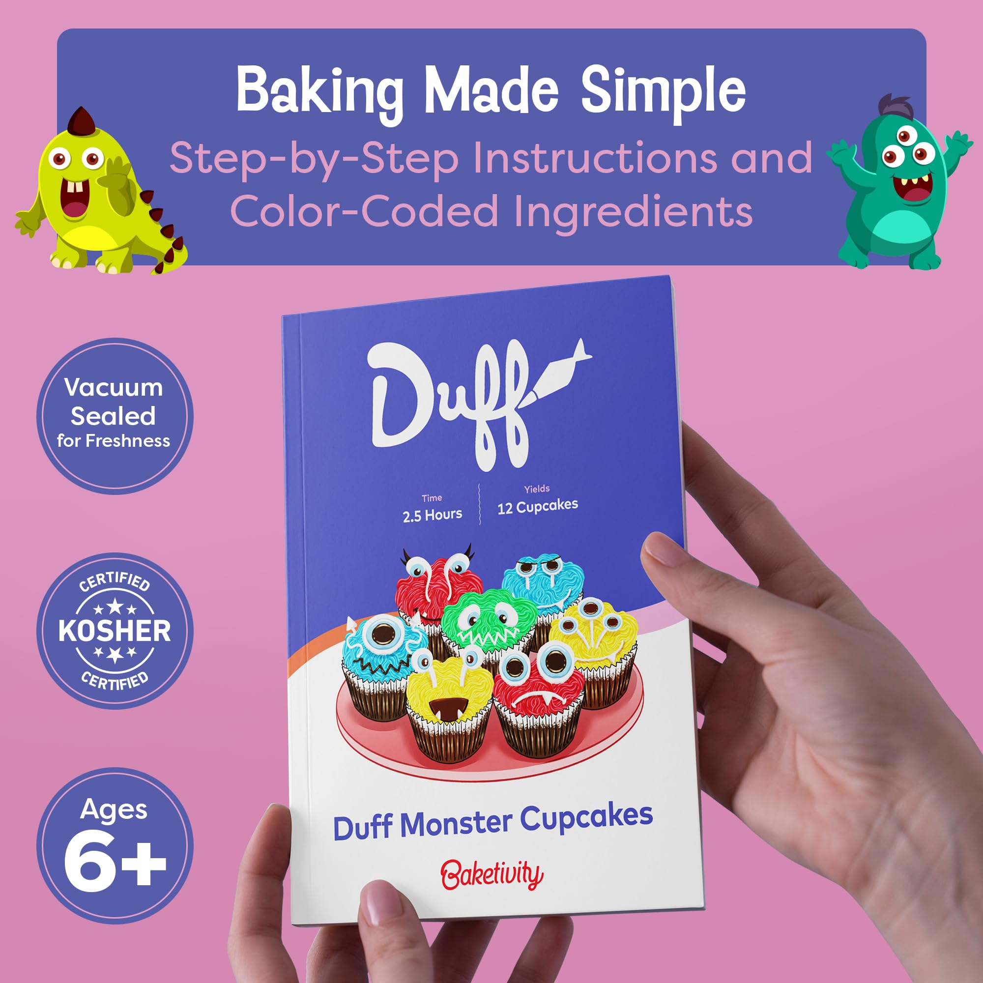 Baketivity Duff Goldman monster cupcakes decorating for imaginative designs