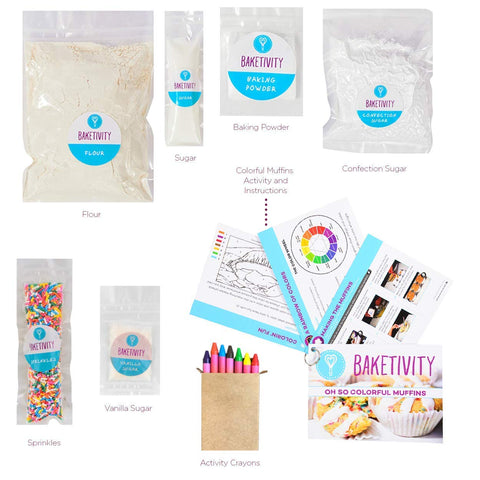 Baketivity Kids Baking Kit educational activities during bake time.