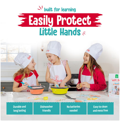 Baketivity kitchen tool guide page helps kids learn when and how to use each tool.
