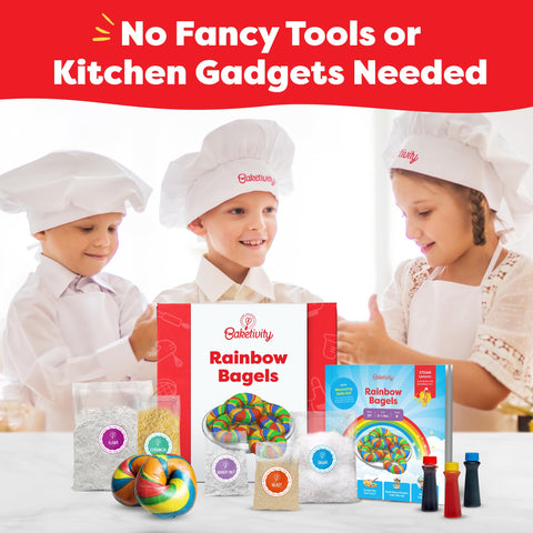 Baketivity Rainbow Bagel Kit is USA-made with kosher-friendly options.