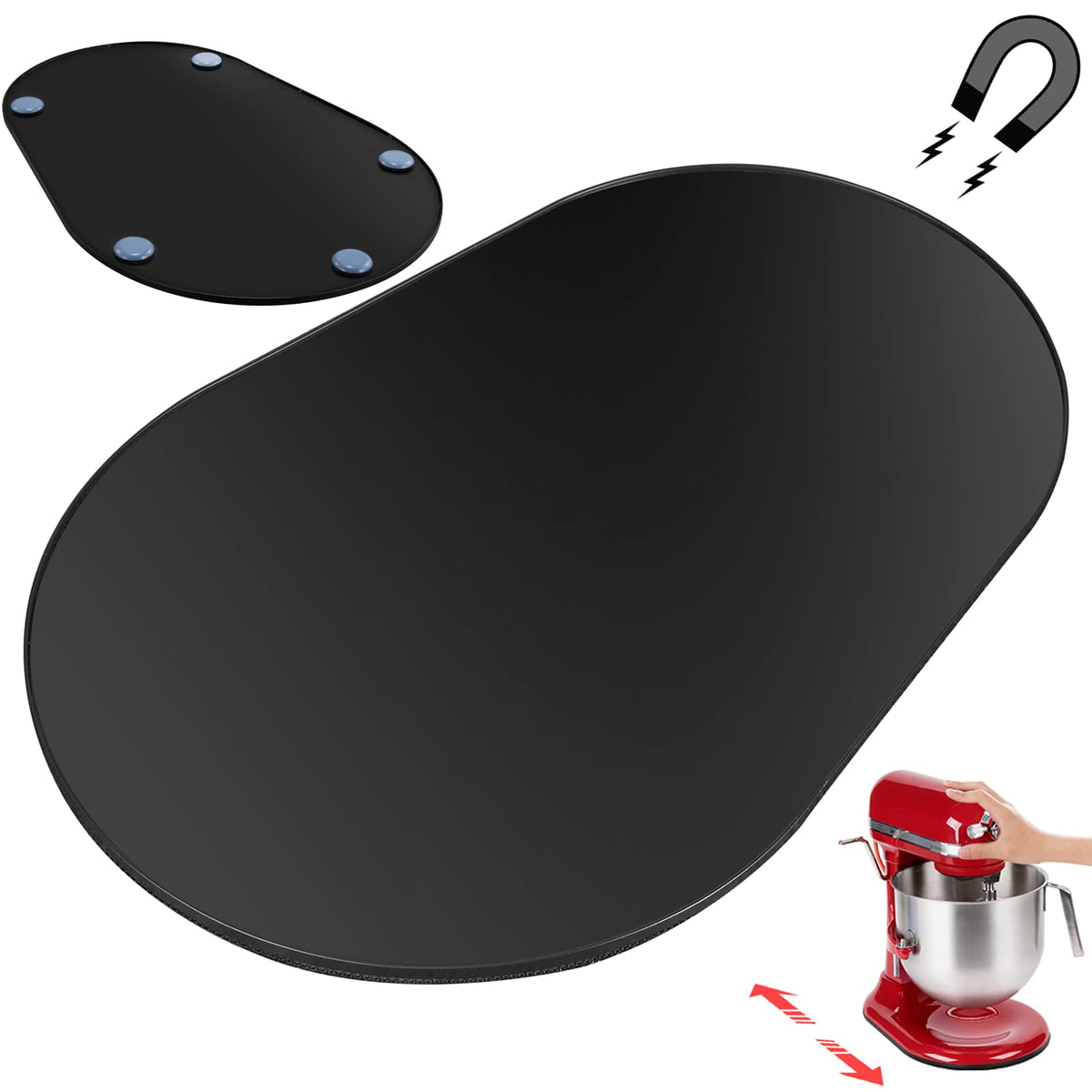 BAKEWAY under-kitchenaid slider mat supports easy repositioning and countertop protection.
