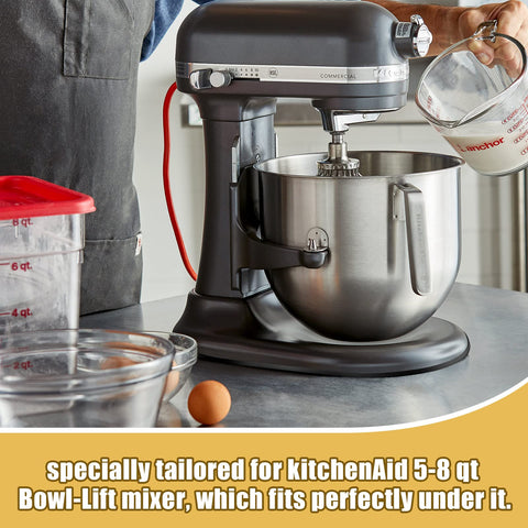 BAKEWAY metal slider mat with kitchenaid pro600 for stable, gentle slides.