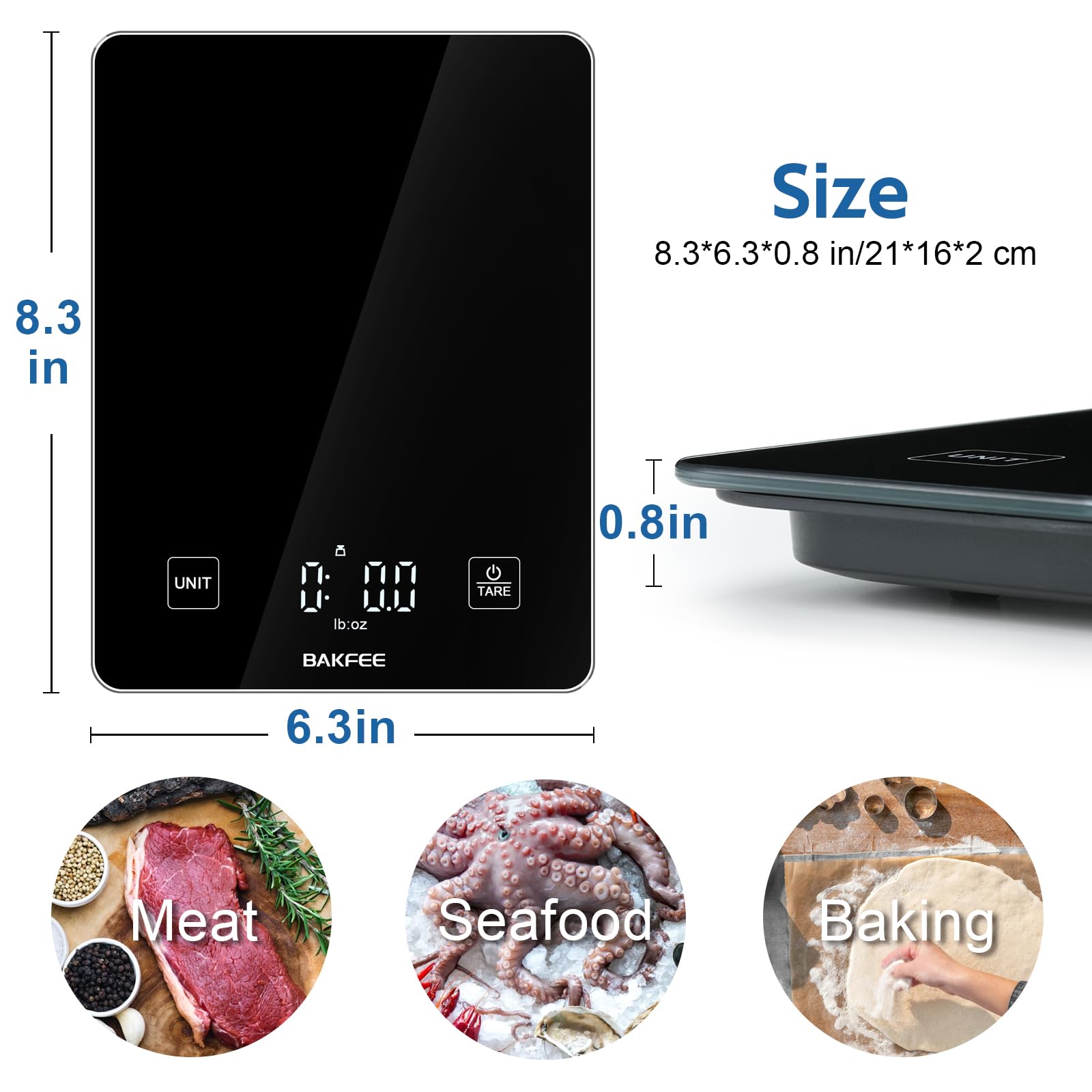 BakFee compact kitchen scale fits neatly on small counters