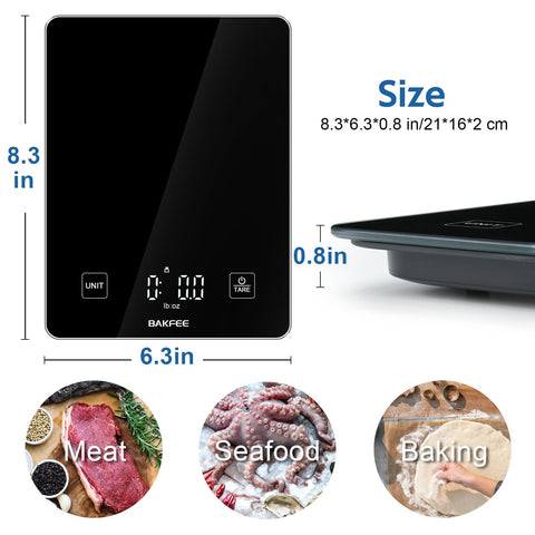 BakFee compact kitchen scale fits neatly on small counters