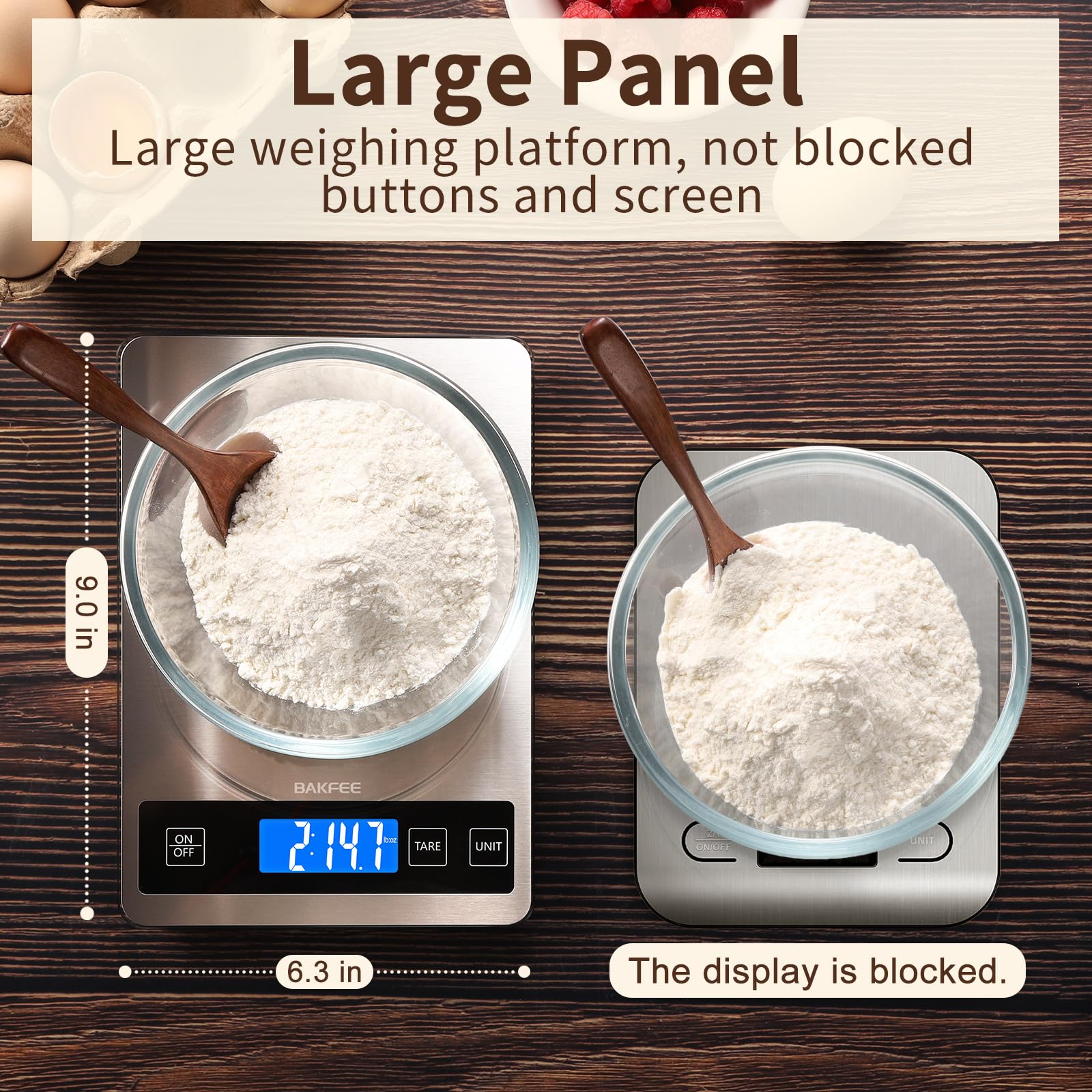 BakFee Food Scale waterproof surface suitable for handling spills in busy kitchens.