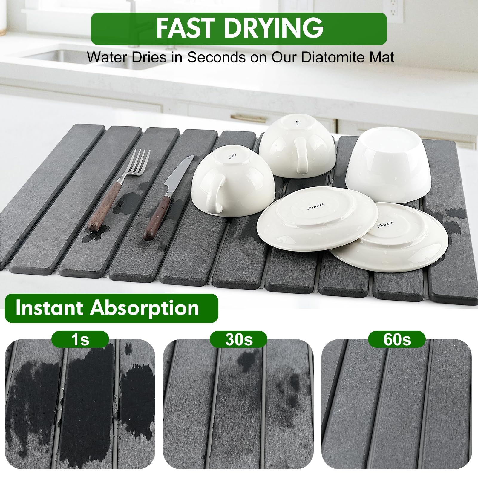 BAKFUFIY fast-drying mat shows porous structure evaporating water