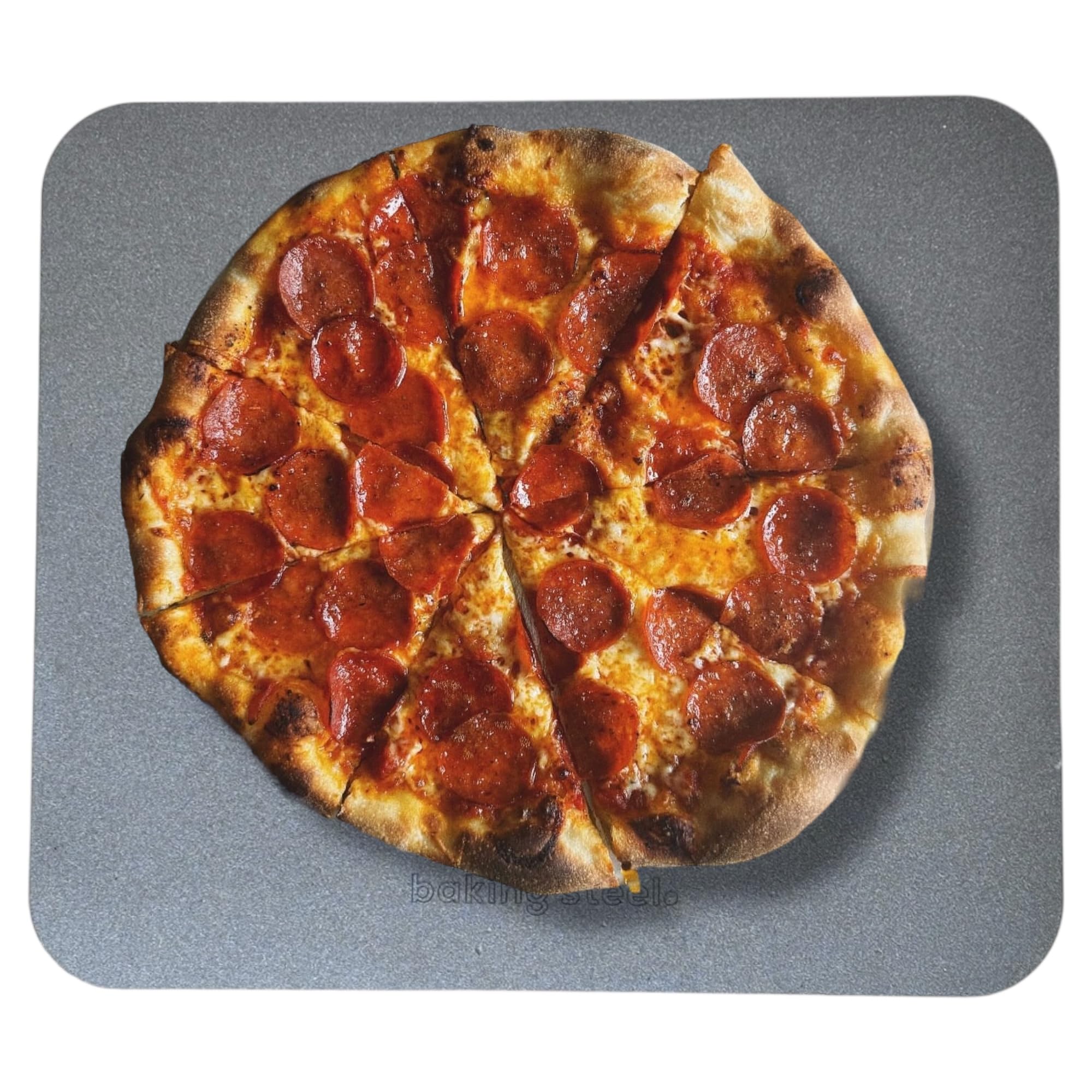 Baking Steel original pizza steel with ultra-conductive surface for even crusts.