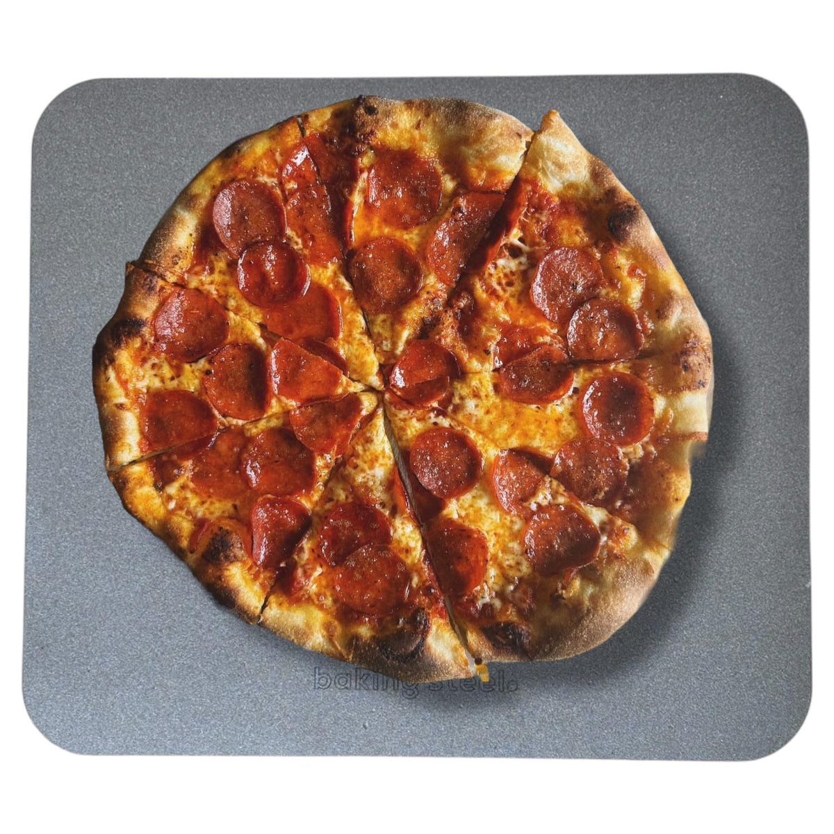 Baking Steel original pizza steel with ultra-conductive surface for even crusts.