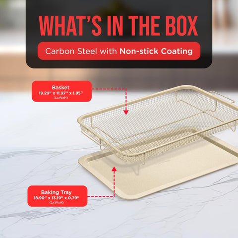 Bakken-Swiss Crisper Tray basket removal shows easy loading for versatile cooking.