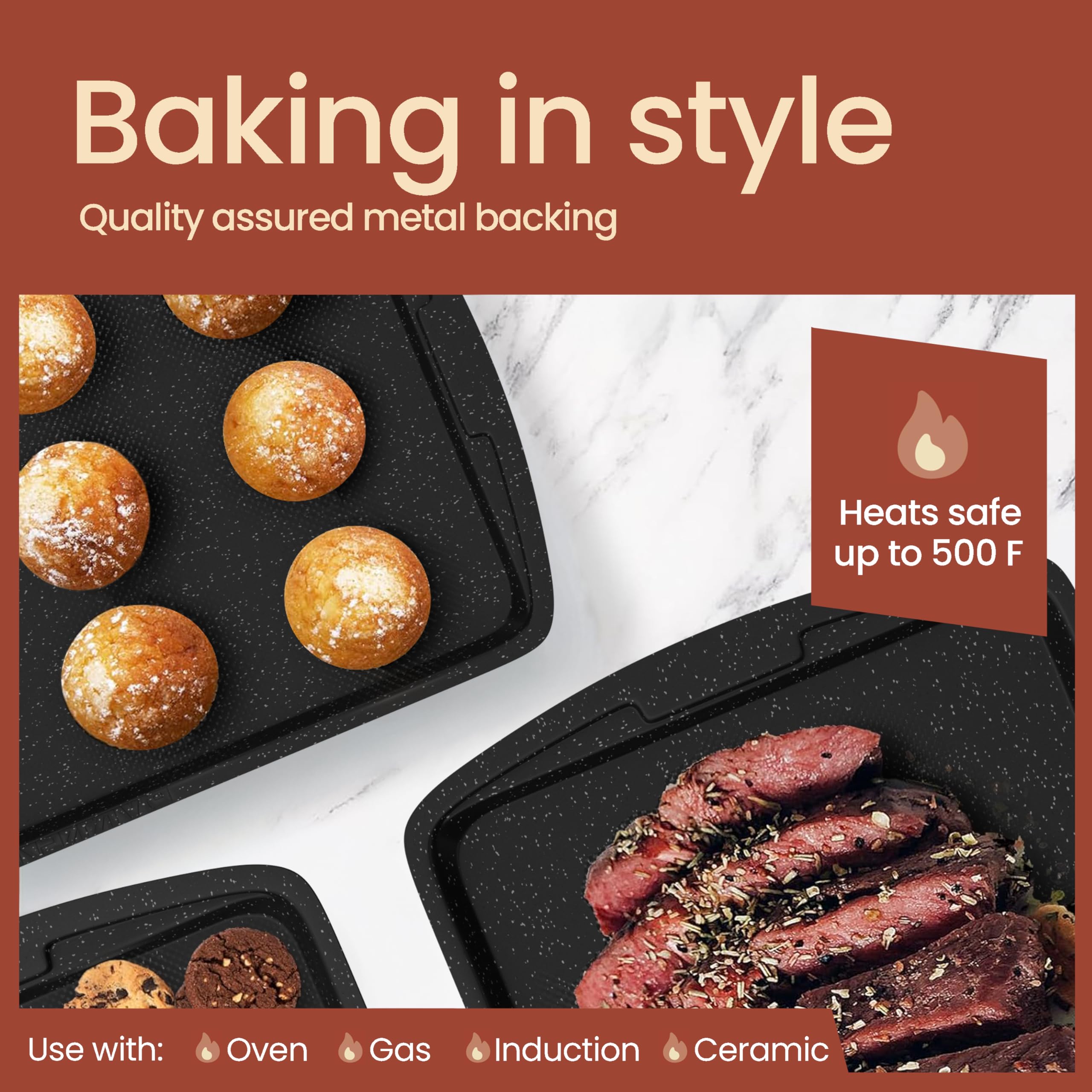 Bakken Swiss nonstick coating close-up highlighting smooth release surface.