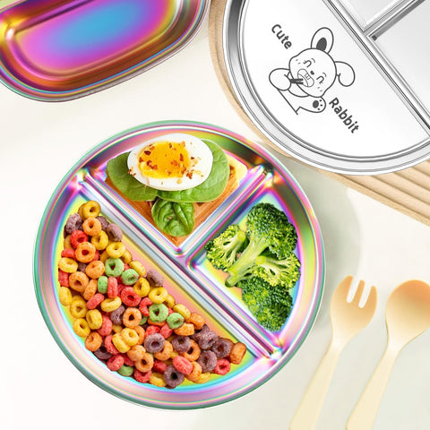 Bakpoco colorful mealtime plate collection invites exploration