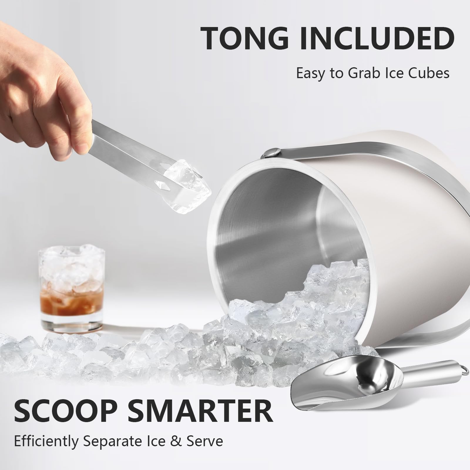 Bakpoco ice bucket strainer keeps melted water separate.