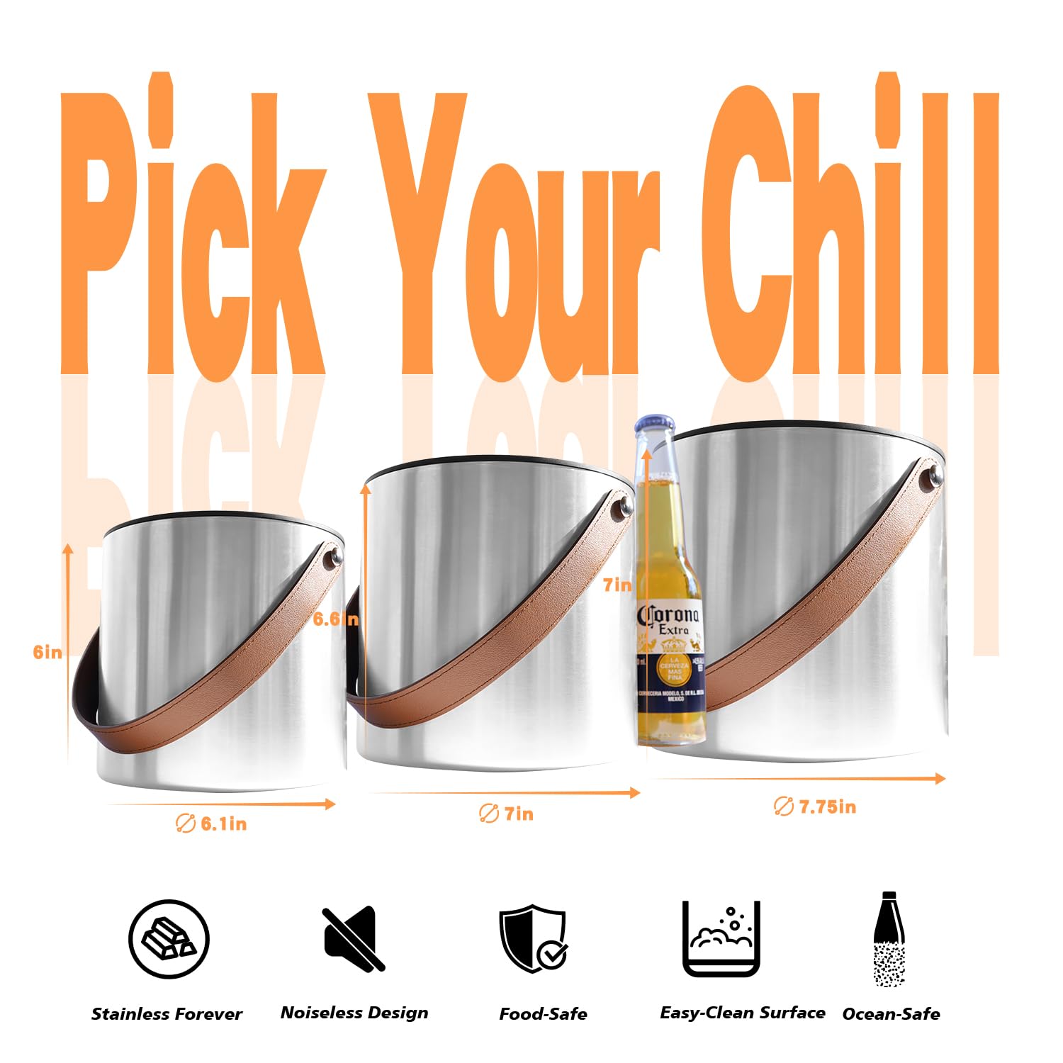 Bakpoco ice bucket tong helps grab cubes neatly for drinks.